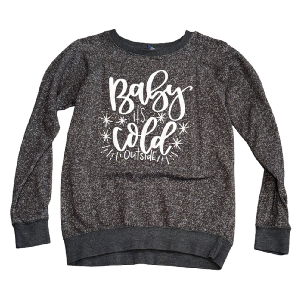 Baby it's Cold Outside Long Sleeve with Glitter Snowflakes